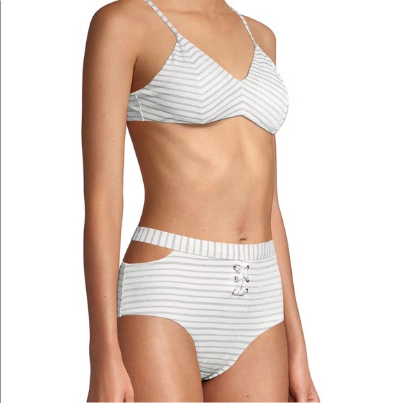 striped bikini high waisted